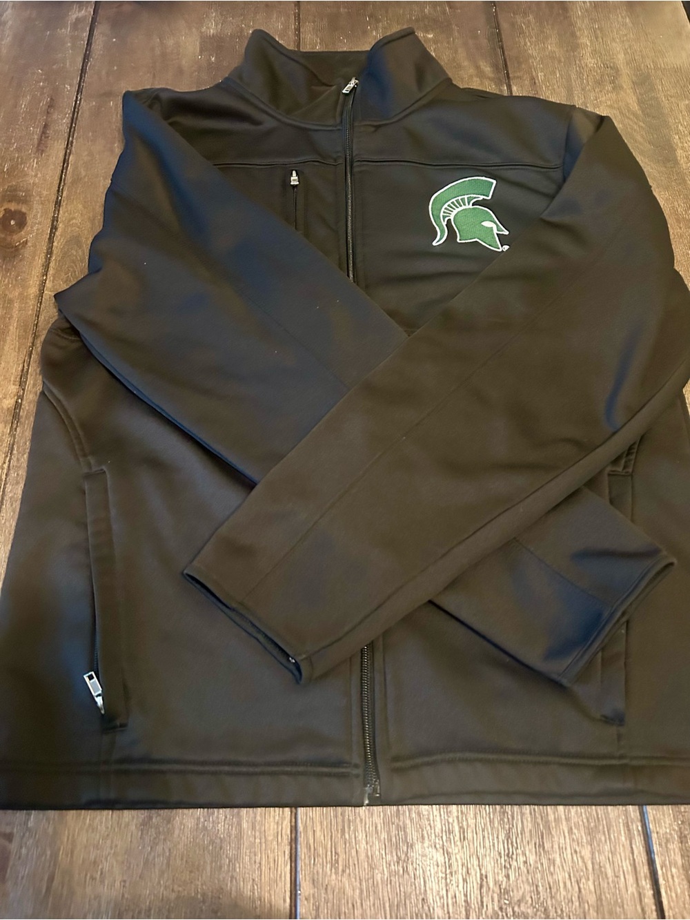 Men’s Black Jacket with Green MSU Spartan Logo